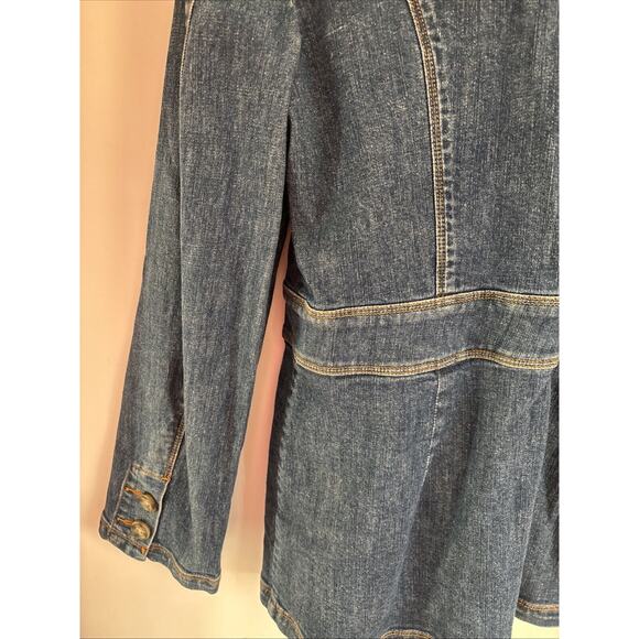 Vtg LL Bean Denim Barn Jacket Womens M Stretch DTD3 Chore Coat Casual Country - Picture 11 of 15